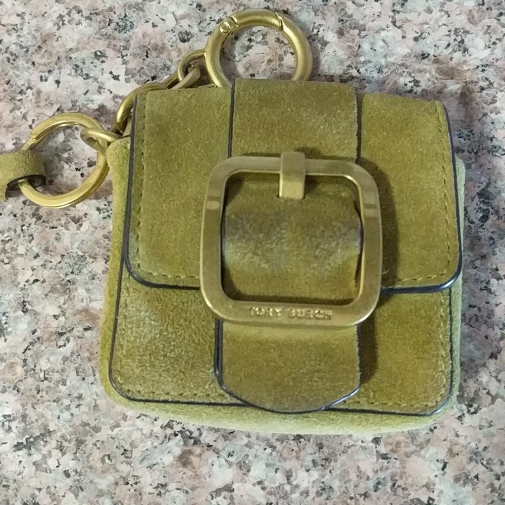 Tory Burch green  Buckle Suede mini Coin Pouch - Picture 5 of 8
